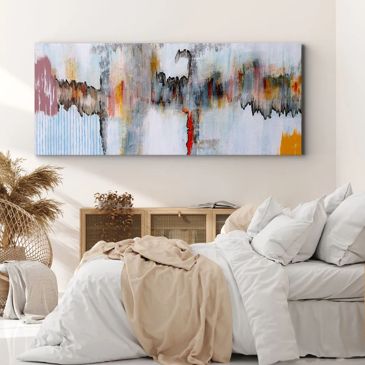 Canvas picture - With a Stick on Water - 120x50 cm