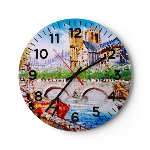 Wall clock - Clock on glass - Their Time Never Passes - 30x30 cm