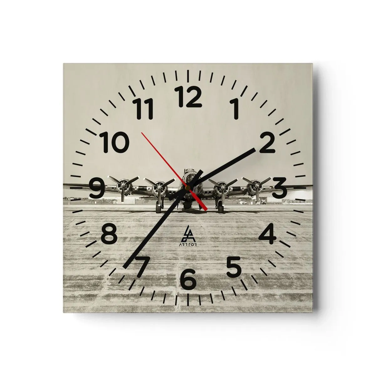 Wall clock - Clock on glass - Ready as Always - 40x40 cm