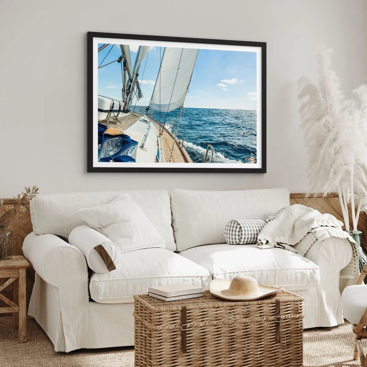 Poster in black frame - Ahoy, Adventure - 70x50 cm