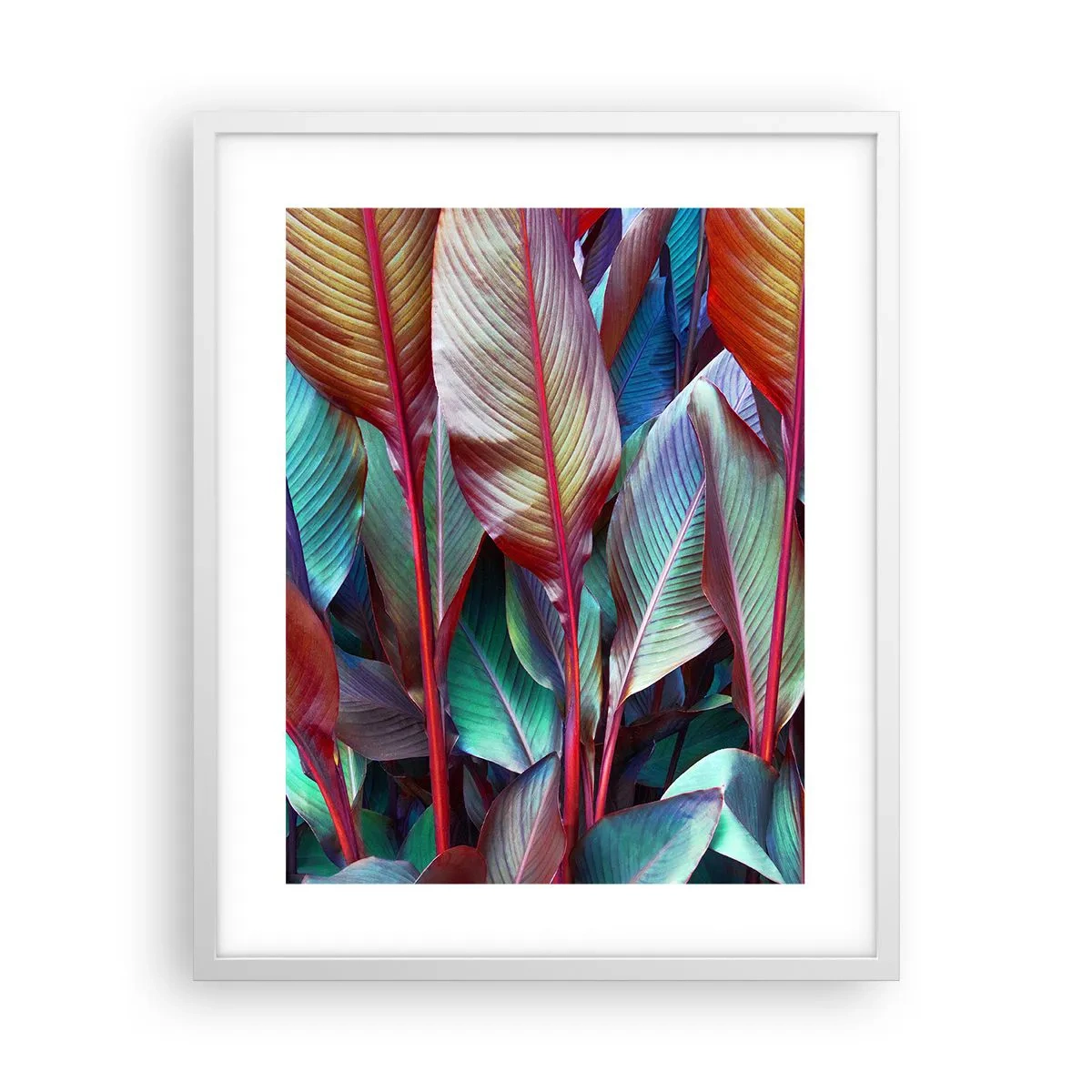 Poster in white frmae - Colourful Thicket - 40x50 cm