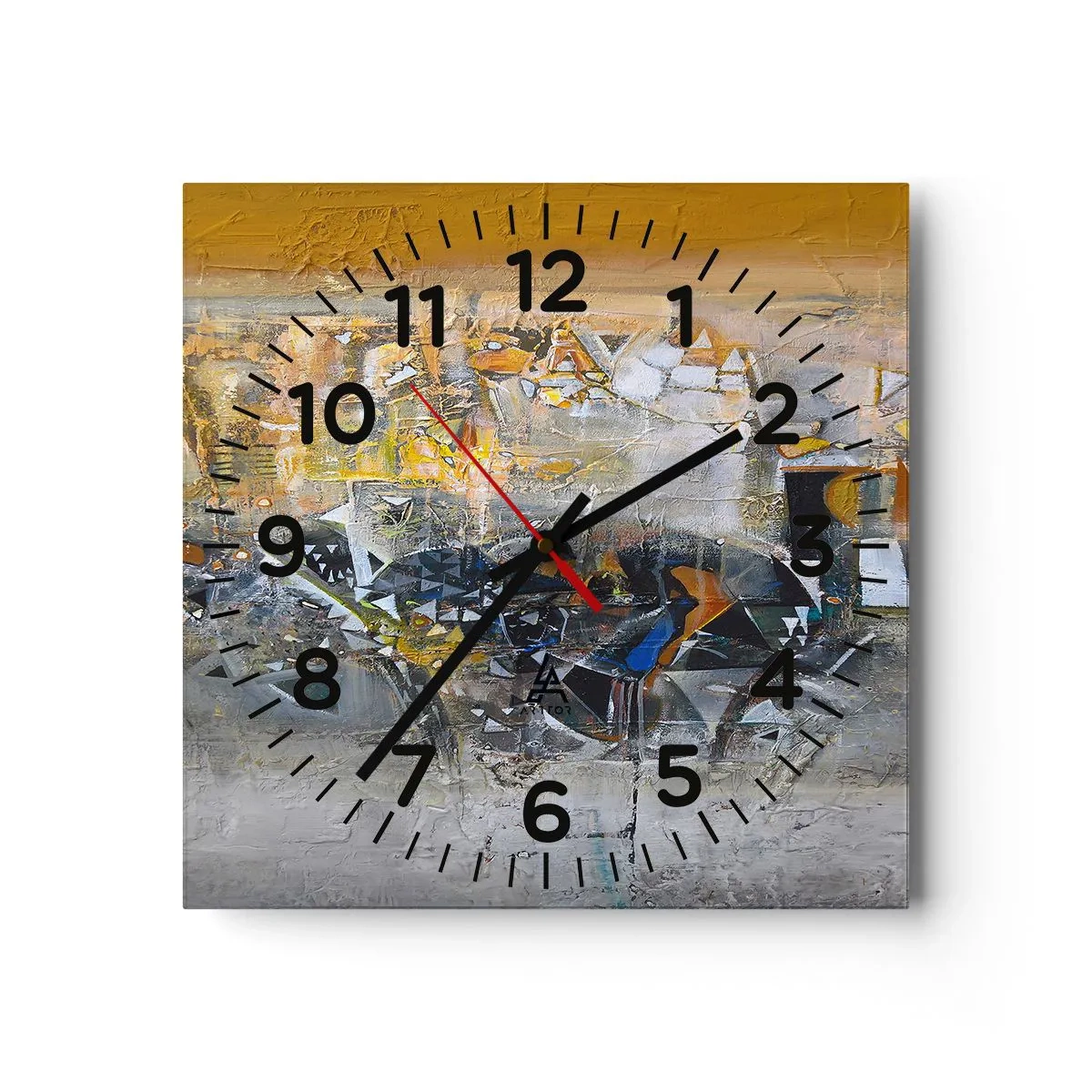 Wall clock - Clock on glass - All Will Work out - 30x30 cm