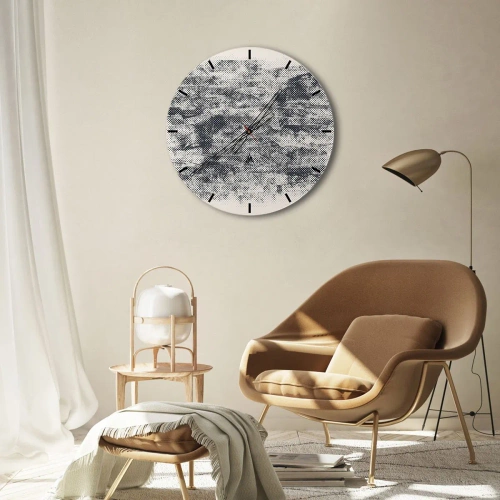 Wall clock - Clock on glass - Foggy Composition - 40x40 cm
