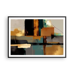 Poster in black frame - Abstract - Light and Shadow - 100x70 cm