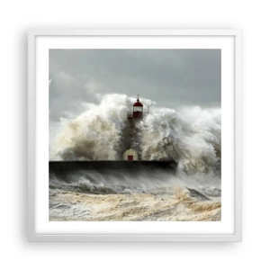 Poster in white frmae - Rage of the Ocean - 50x50 cm