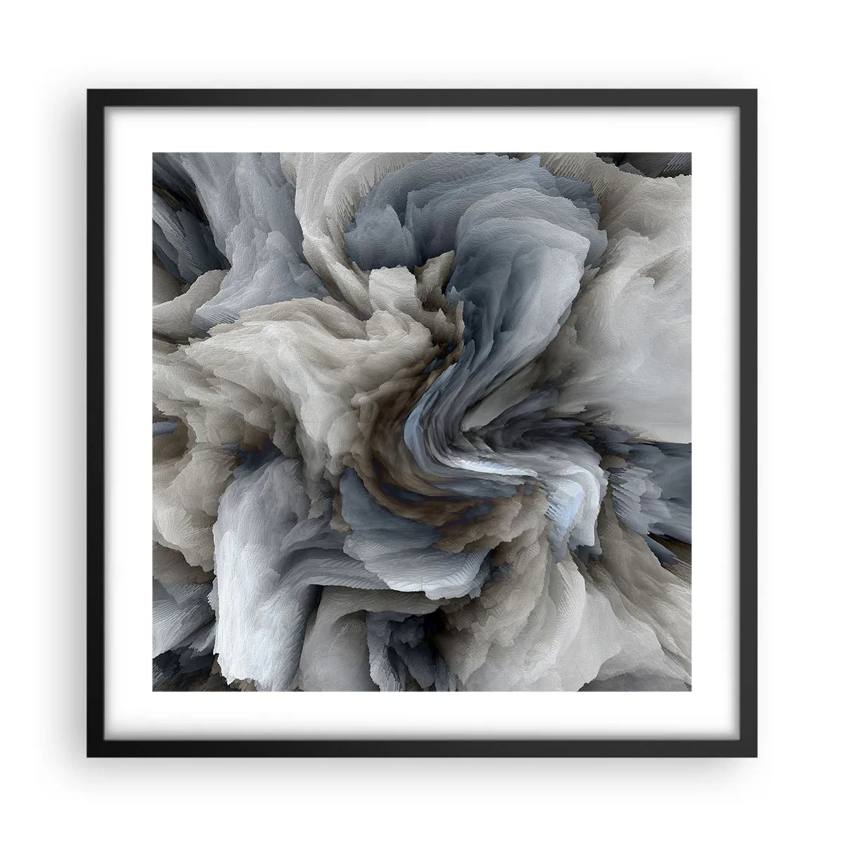 Poster in black frame - Stone and Flower - 50x50 cm