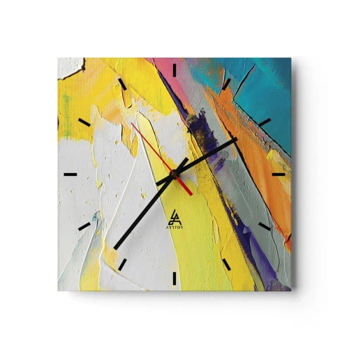 Wall clock - Clock on glass - Anatomy of Light - 40x40 cm