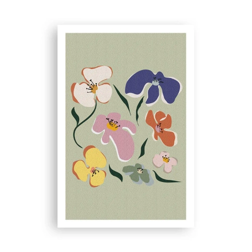Poster - Pansies in a Row - 61x91 cm