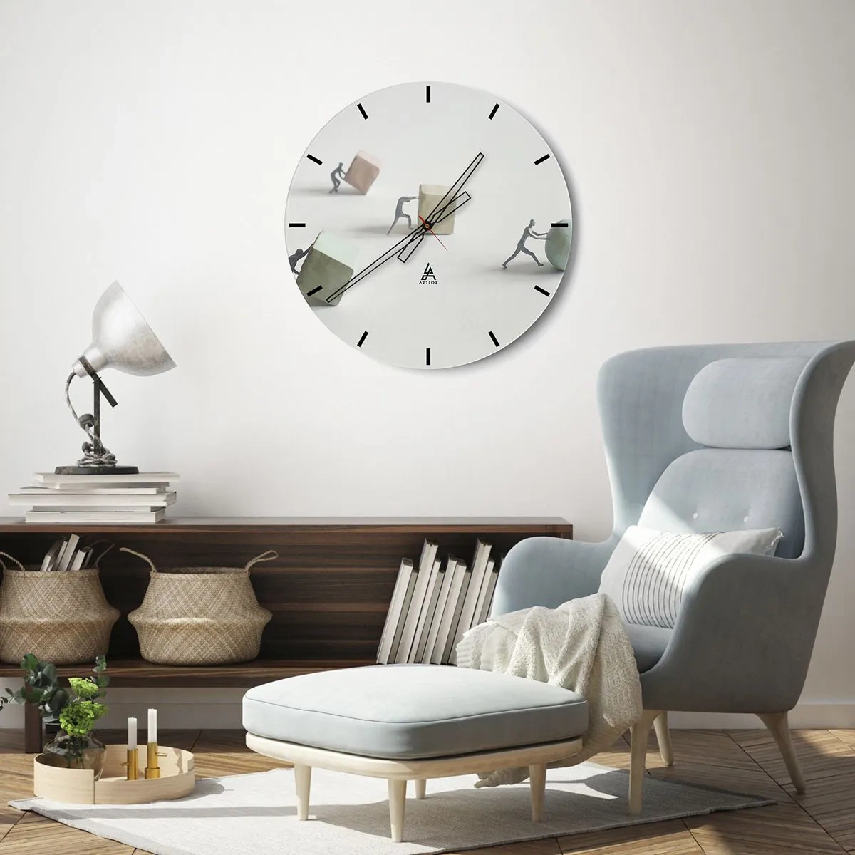 Wall clock - Clock on glass - That's Life - 30x30 cm
