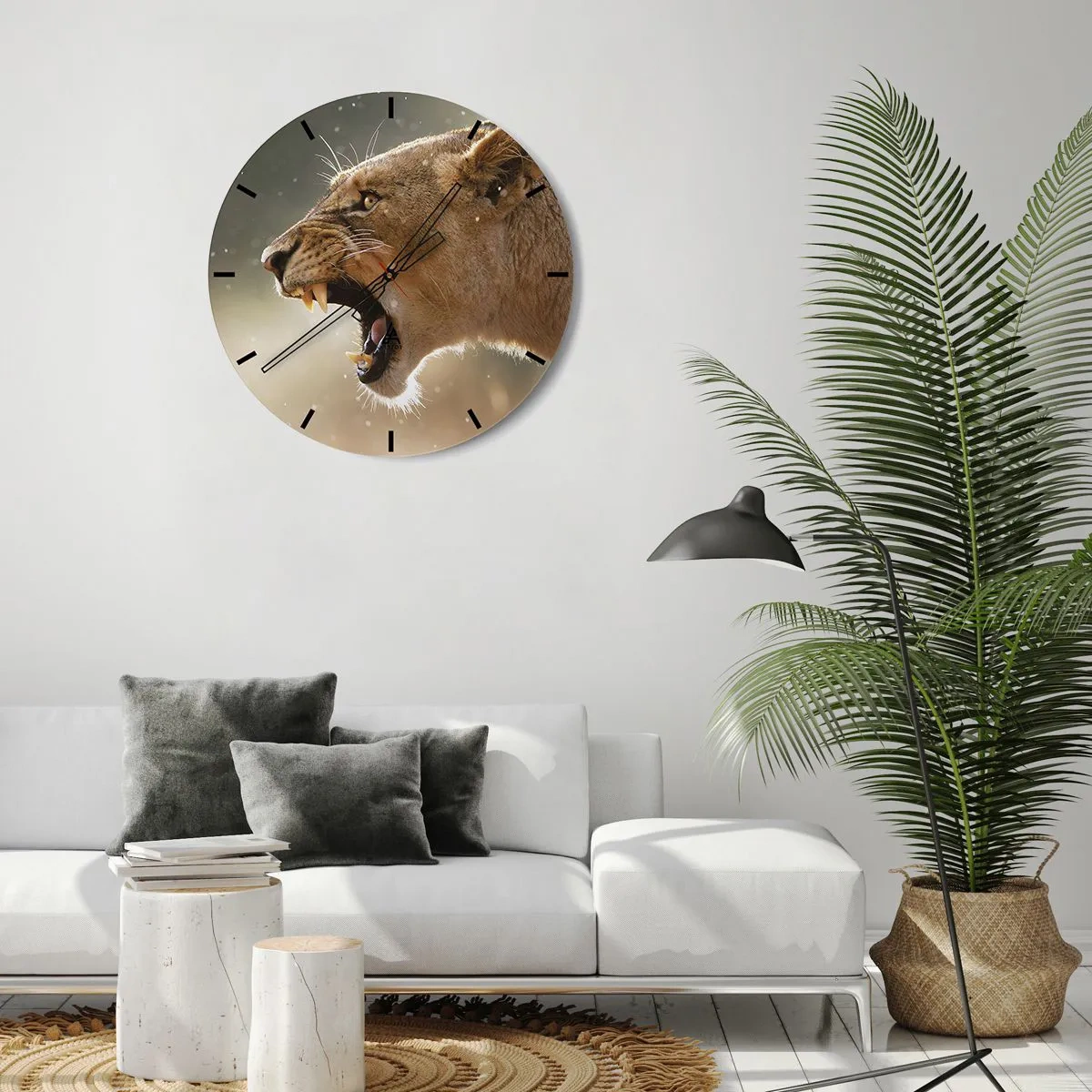 Wall clock - Clock on glass - Try Not to Listen - 30x30 cm