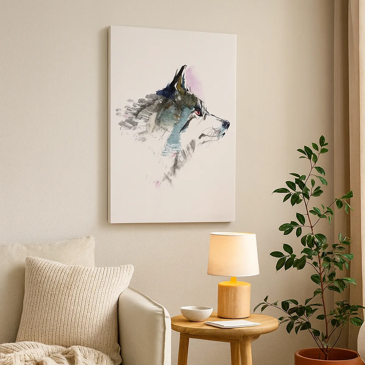 Canvas picture - Here Comes a Wolf - 50x70 cm