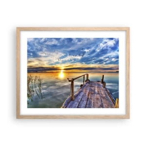 Poster in light oak frame - Wind is Taking a Break - 50x40 cm