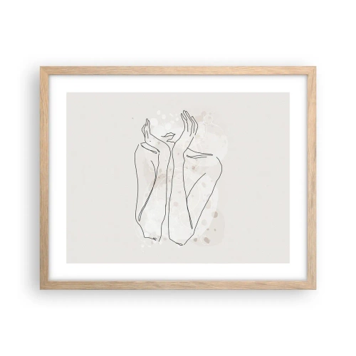 Poster in light oak frame - Dreamful Moment - 50x40 cm