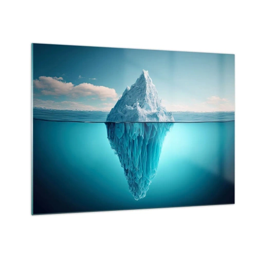 Glass picture - An iceberg floating in the ocean with part of it visible underwater. - 70x50cm - Ice Queen - Modern wall decoration for the living room and bedroom ARTTOR