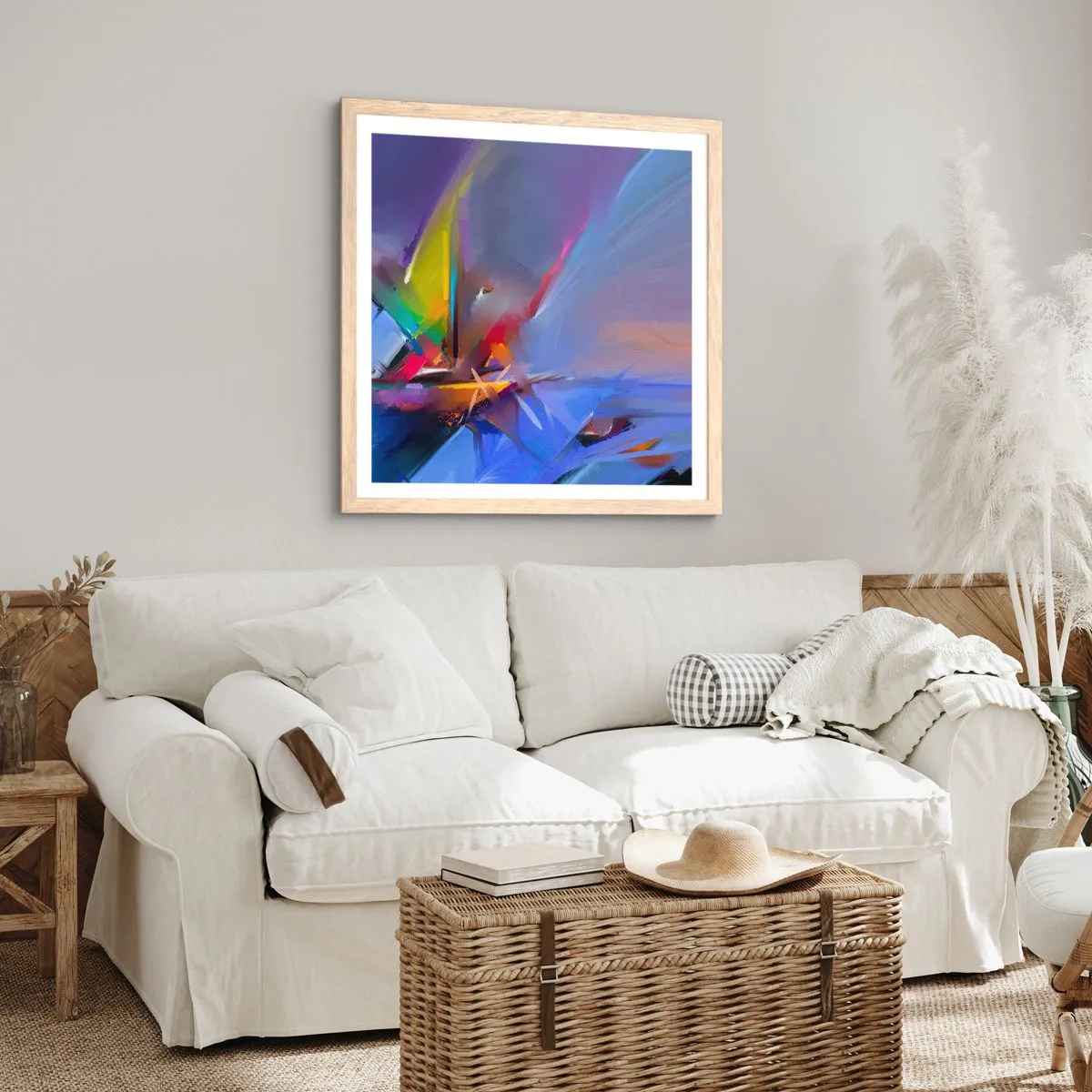 Poster in light oak frame - Flew like s Bird - 50x50 cm