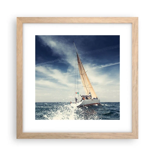 Poster in light oak frame - They Won't Catch Us - 30x30 cm