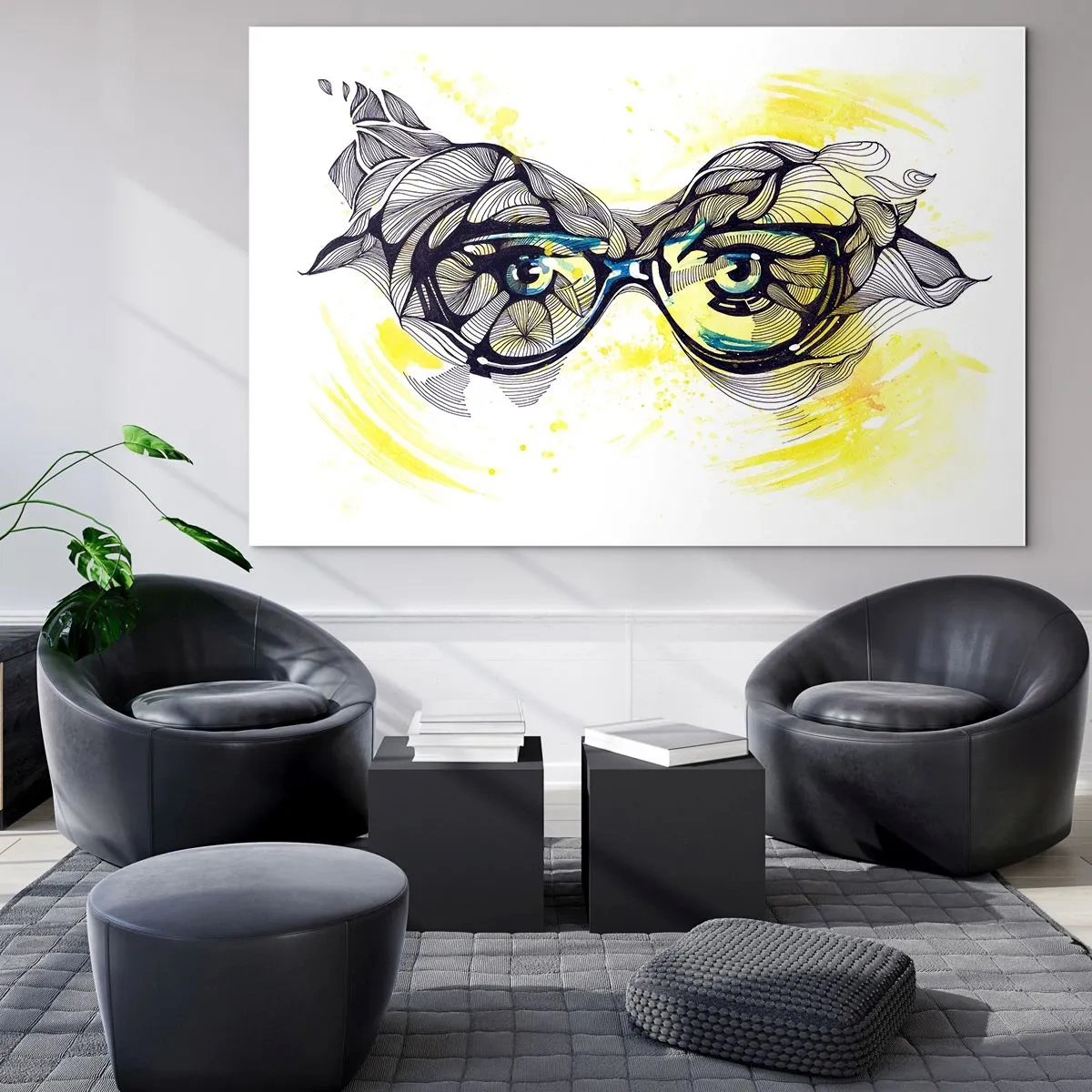 Glass picture - Through Blue Glasses - 120x80 cm