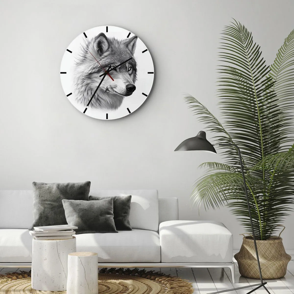 Wall clock - Clock on glass - Alpha - Without a Doubt - 40x40 cm