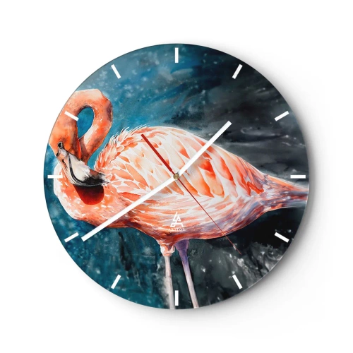 Wall clock - Clock on glass - Decorative by Nature - 40x40 cm