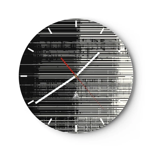 Wall clock - Clock on glass - Waves and Vibrations - 40x40 cm