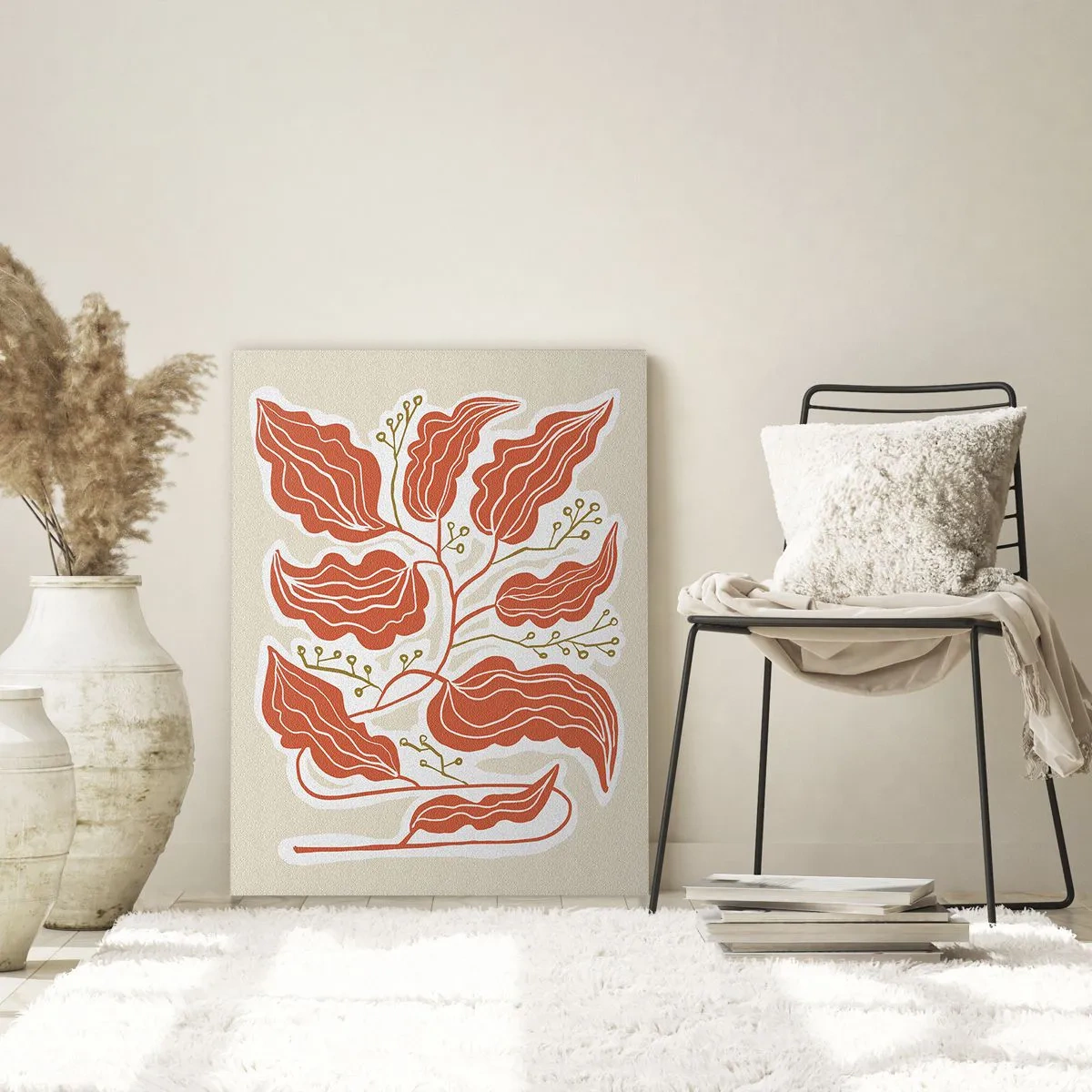 Glass picture - Folk and Coral - 80x120 cm