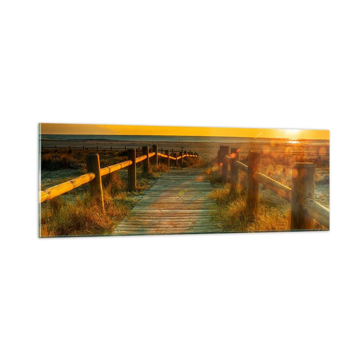 Glass picture - Bathed in Old Gold - 90x30 cm