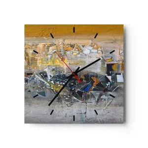 Wall clock - Clock on glass - All Will Work out - 30x30 cm