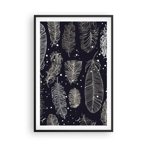Poster in black frame - Feathery Lace - 61x91 cm