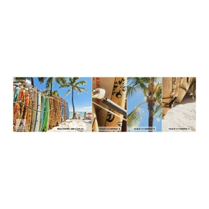 Photo Wallpaper Sample Premium Canvas - Sunny Fun - Landscape, Surfboard, Beach - 100x30 cm