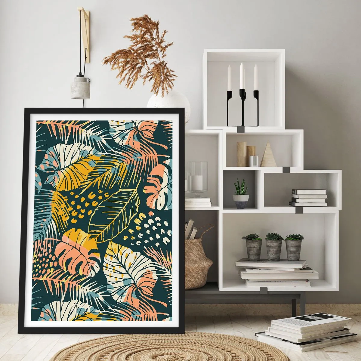 Poster in black frame - Leafy Fantasy - 30x40 cm