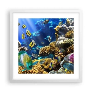 Poster in white frmae - Big Traffic to Holiday Destination - 40x40 cm