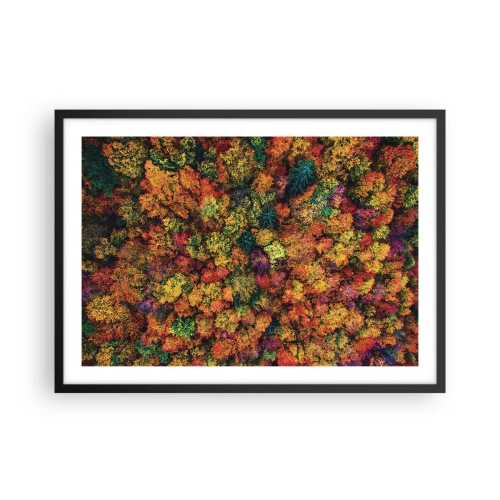 Poster in black frame - Bouquet of Autumn Flowers - 70x50 cm