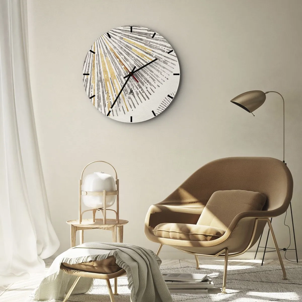 Wall clock - Clock on glass - Beauty of a Ray - 30x30 cm