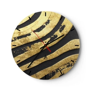 Wall clock - Clock on glass - Everything Flows - 40x40 cm