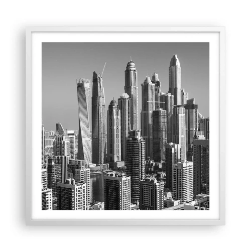 Poster in white frmae - City over a Desert - 60x60 cm