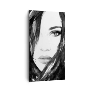 Canvas picture - Portriat of a Lady in  Black and White - 45x80 cm