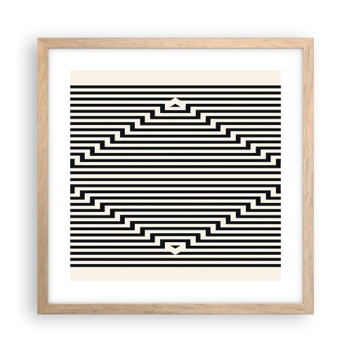 Poster in light oak frame - Geometrical Illusion - 40x40 cm