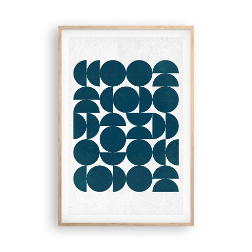 Poster in light oak frame - Circles and Semicircles - 61x91 cm
