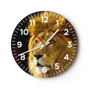 Wall clock - Clock on glass - Portrait of a King - 40x40 cm