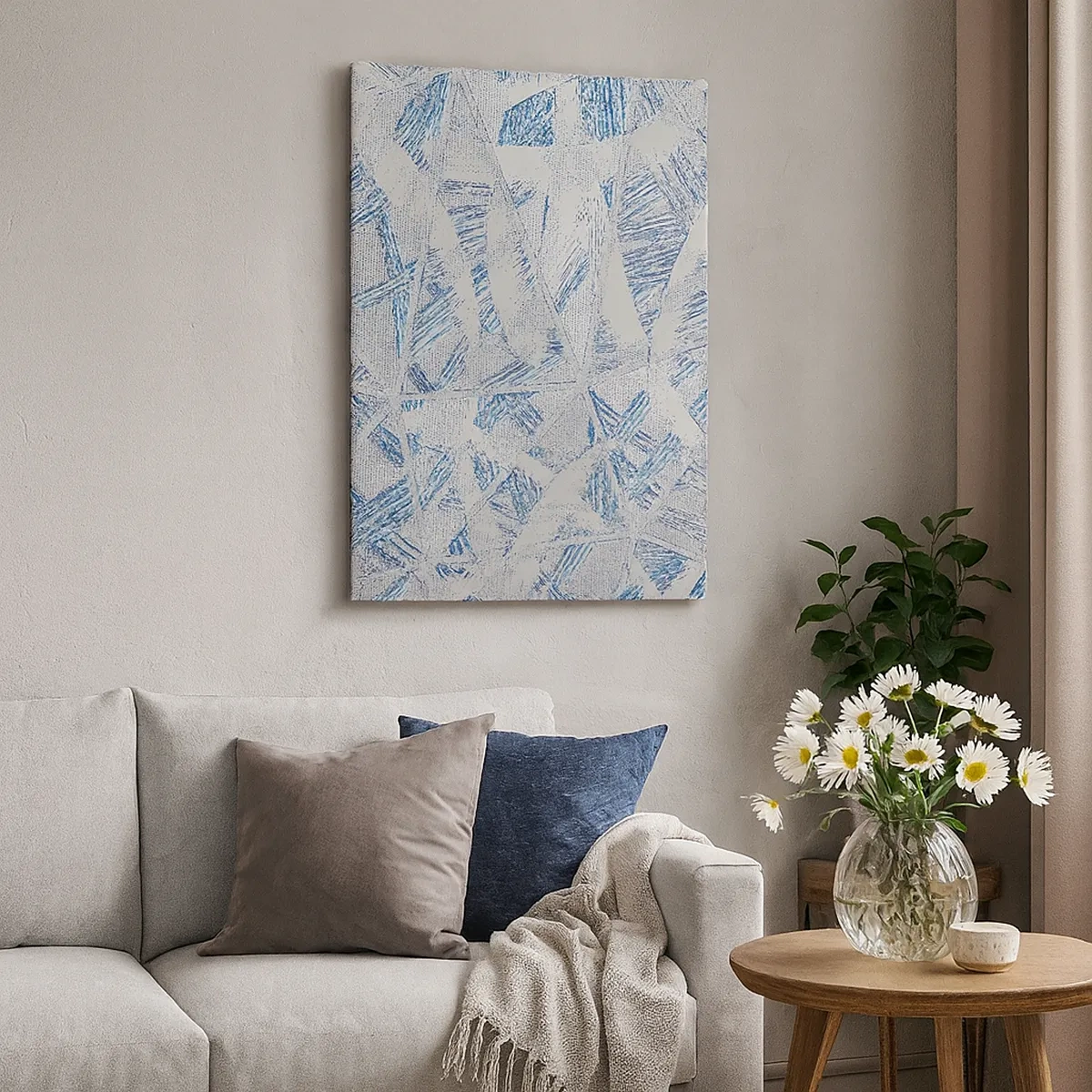 Canvas picture - In Blue and Grey Maze - 50x70 cm