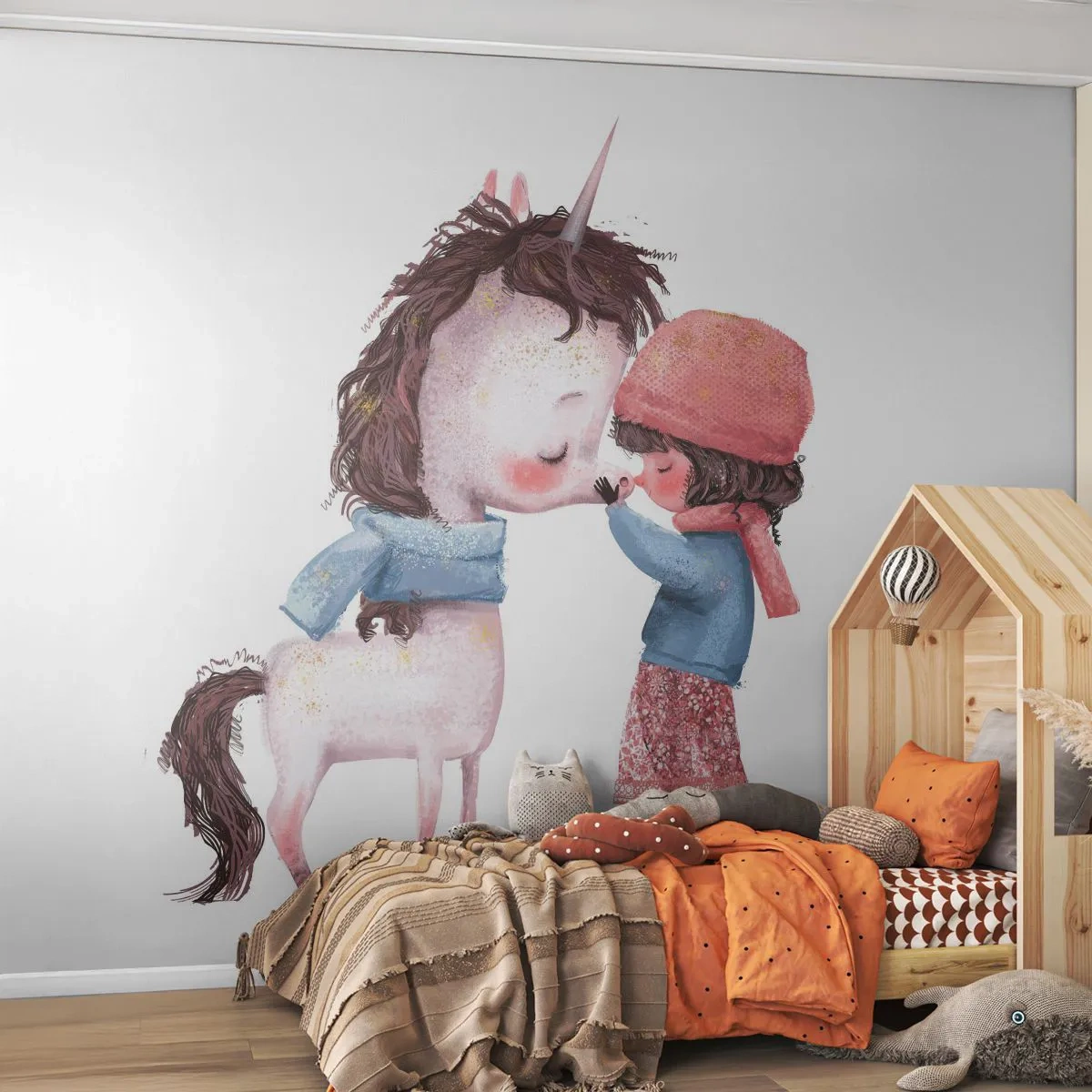 Custom Self-Adhesive Wallpaper Deluxe Sticker - Winter Tale - For children, Unicorn, Girl