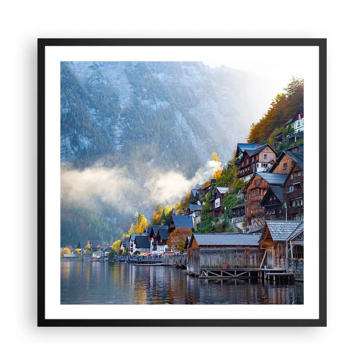 Poster in black frame - Alpine Atmosphere - 60x60 cm