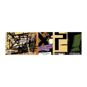 Photo Wallpaper Sample Self-Adhesive Deluxe Sticker - Sharp Cuts - Abstraction, Piece, Modern Pattern - 100x30 cm