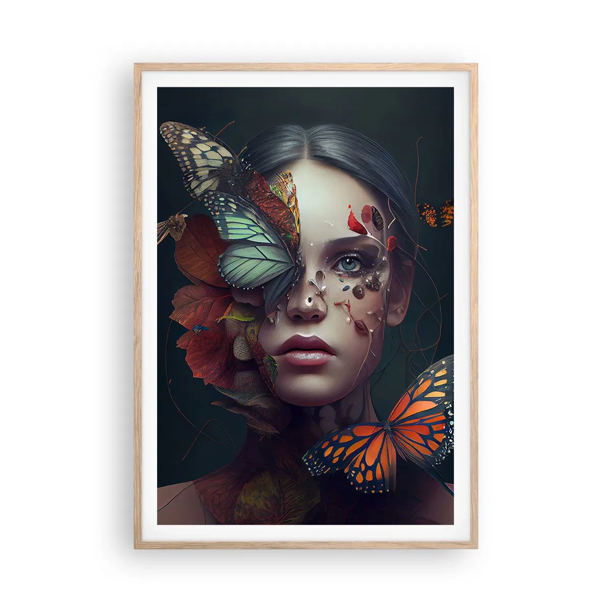 Poster in light oak frame - Wonderful Metamorphosis - 70x100 cm
