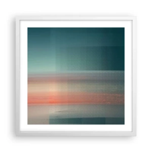 Poster in white frmae - Abstract: Light Waves - 50x50 cm