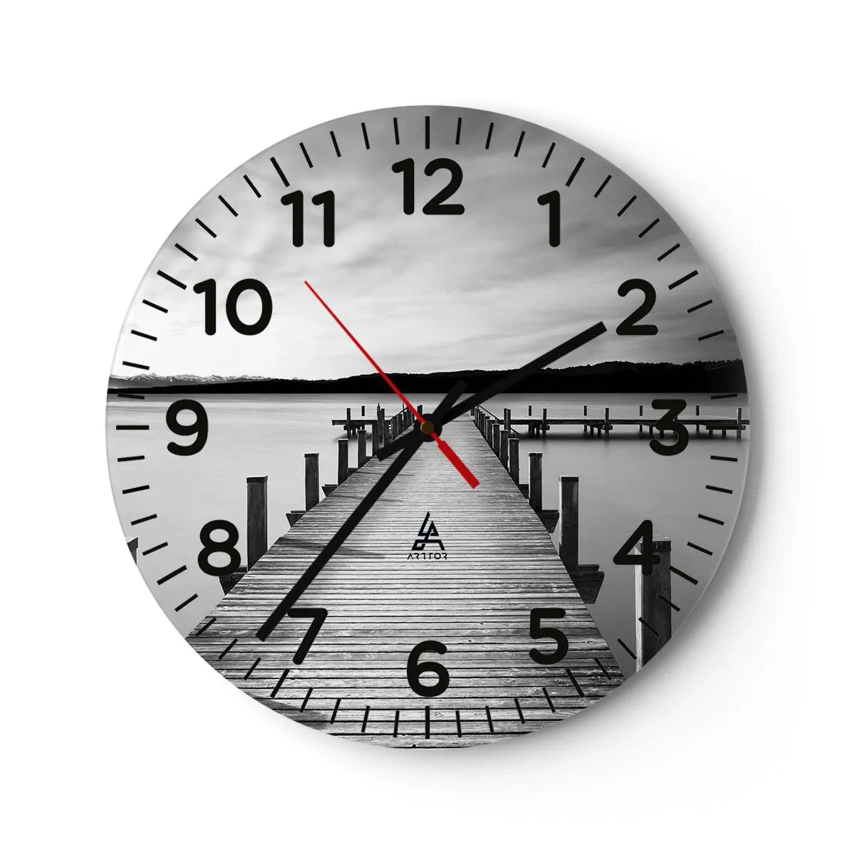 Wall clock - Clock on glass - Lake of Peace - 40x40 cm