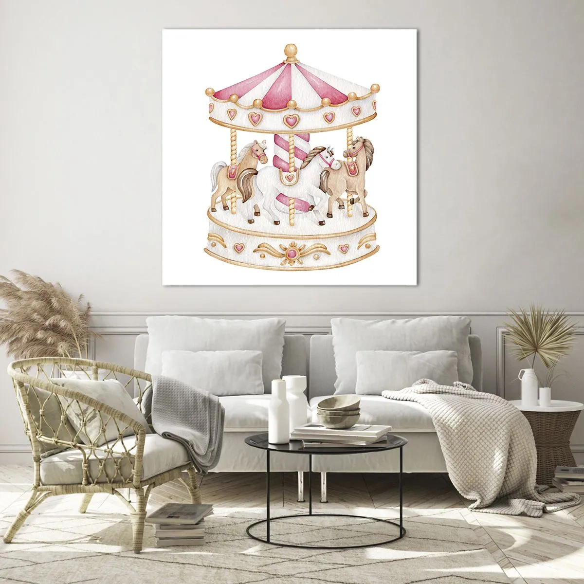 Glass picture - Sweet World of Childhood - 30x30 cm