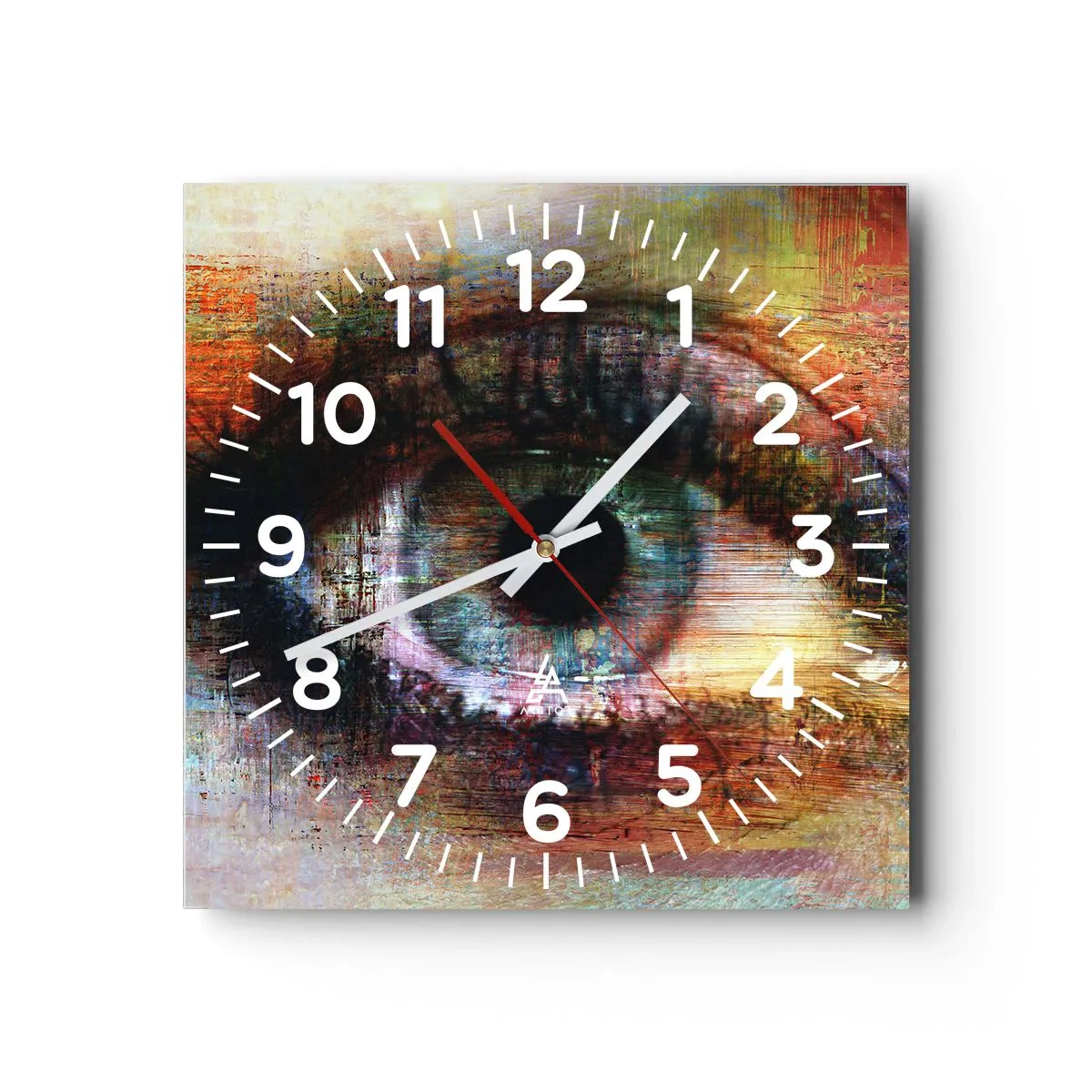 Wall clock - Clock on glass - You Can See Inside the Soul - 40x40 cm