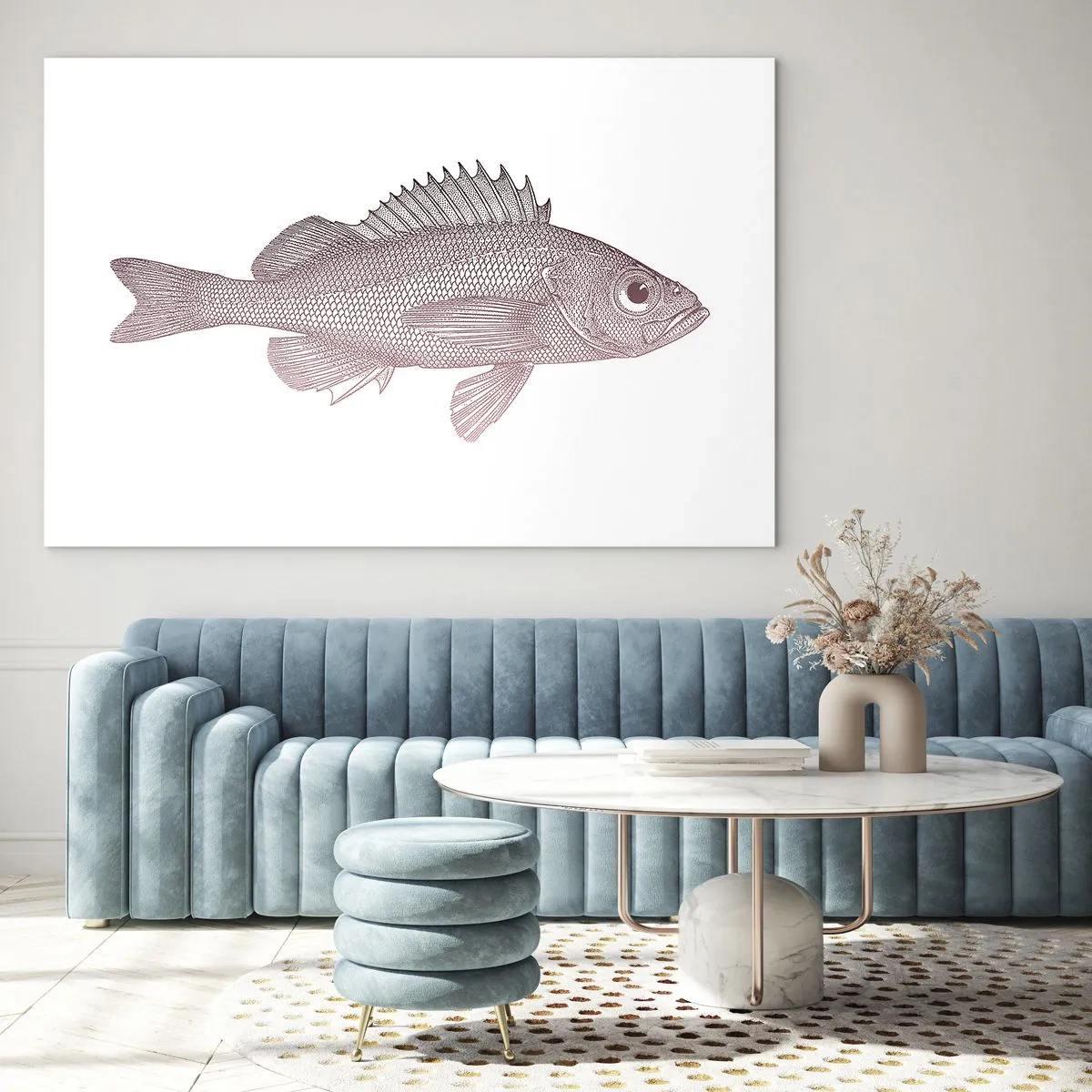 Glass picture - Big-eyed Fish - 120x80 cm