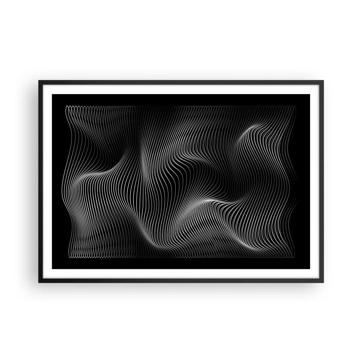 Poster in black frame - Dance of the Light in Space - 100x70 cm